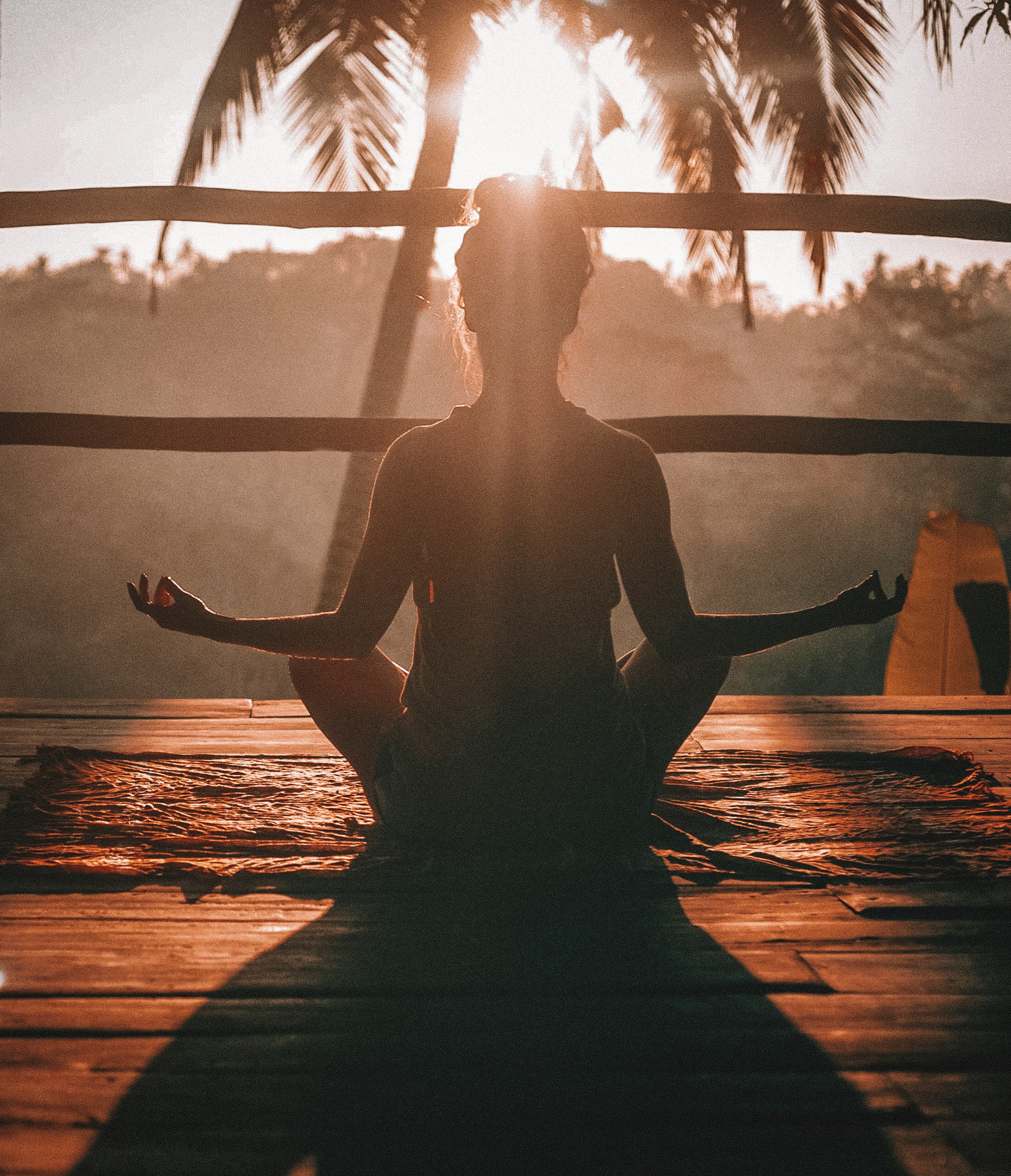 lady after meditation in a sunny location